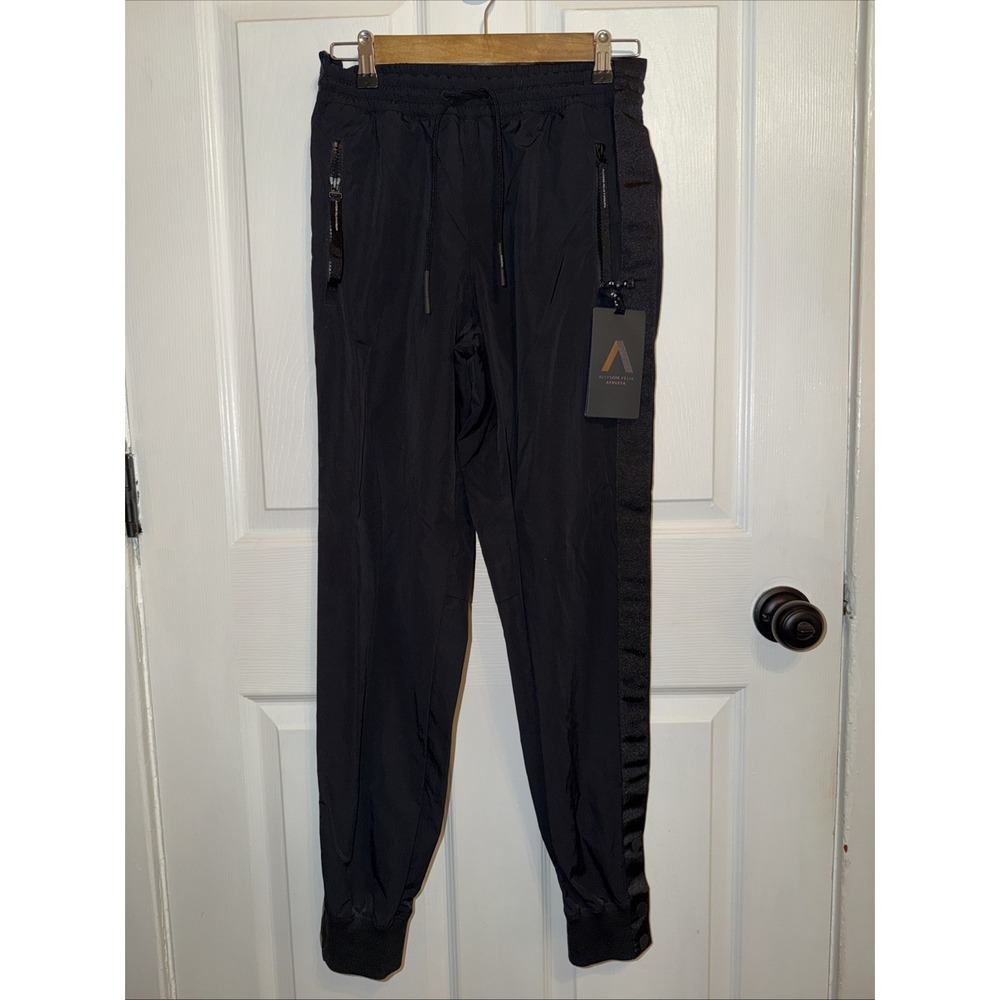 NEW Athleta Allyson Felix Women Legend Track Pants Black Nylon Pocket XXS Zip